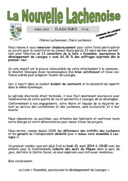 Flash info Avril 2014