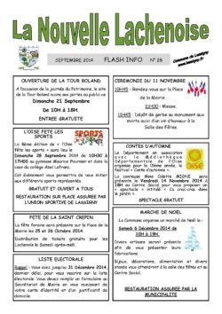 Flash info Septembre 2014