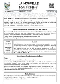 Flash info Septembre 2015