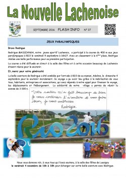 FLASH INFO SEPTEMBRE 2016