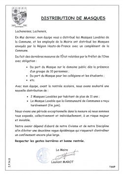 Distribution de masques Août 2020