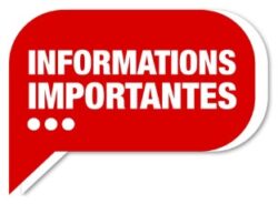 Informations importantes