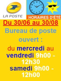 poste horaire été 2025