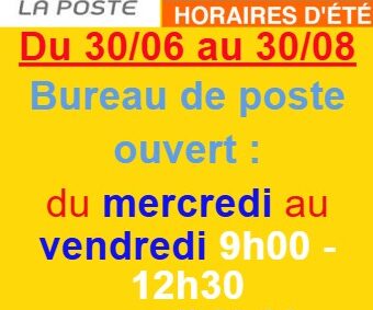 Changement des horaires d’été de la Poste de Lassigny