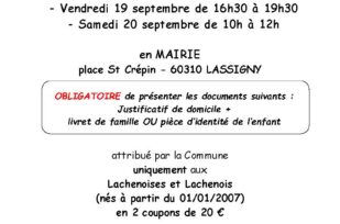 Permanences Coupon Sport-Loisirs Lachenois